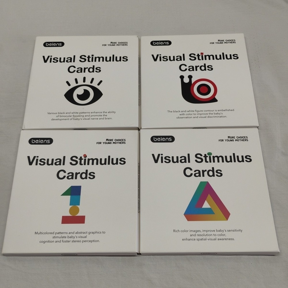 4 sets Visual Stimulus Cards Beiens‎ 0-3 years Teacher Brain Developement Infant